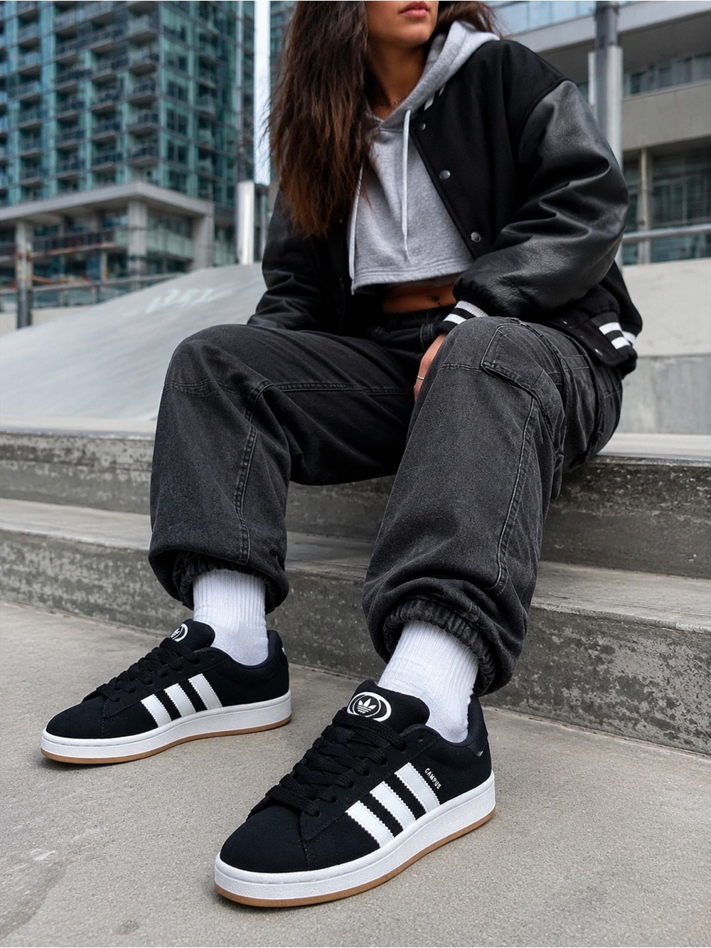 NWT Adidas Campus 00s J Black White Sneakers – Youth 6 / Women’s 7
